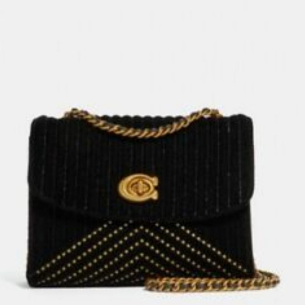 Coach Parker 18" Black Shoulder Quilting Purse